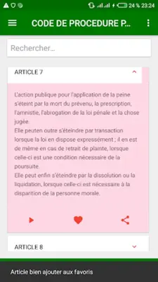 TOSSINCode de procédure pénal android App screenshot 3