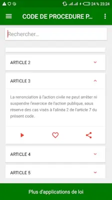 TOSSINCode de procédure pénal android App screenshot 4