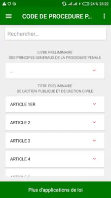 TOSSINCode de procédure pénal android App screenshot 5